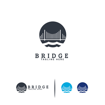 Elegant Bridge Building  designs concept vector