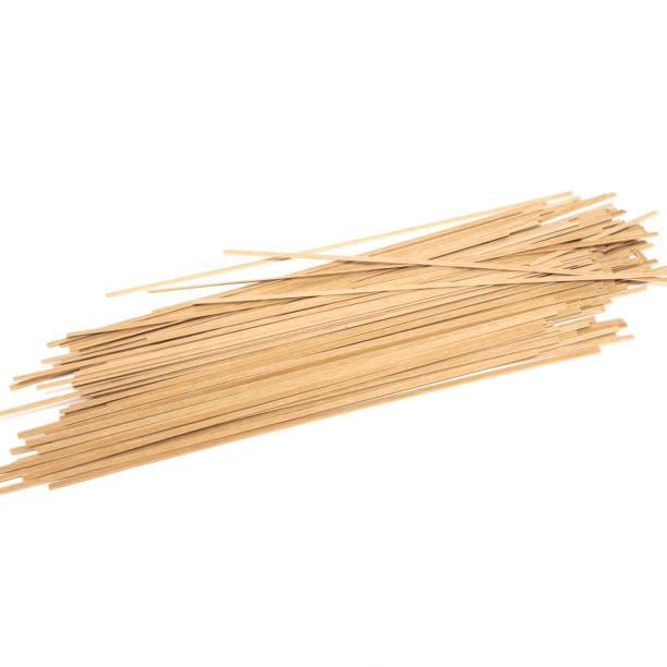 istock Buckwheat spaghetti pasta isolated on white background 1301296697