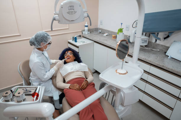 Young woman at the dentist