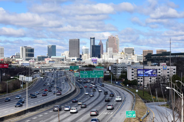 istock Downtown Atlanta skyline with highway and landscaping 1301306085