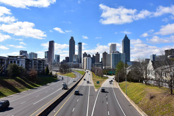 istock Downtown Atlanta skyline with highway and landscaping 1301306088