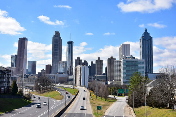 istock Downtown Atlanta skyline with highway and landscaping 1301306091