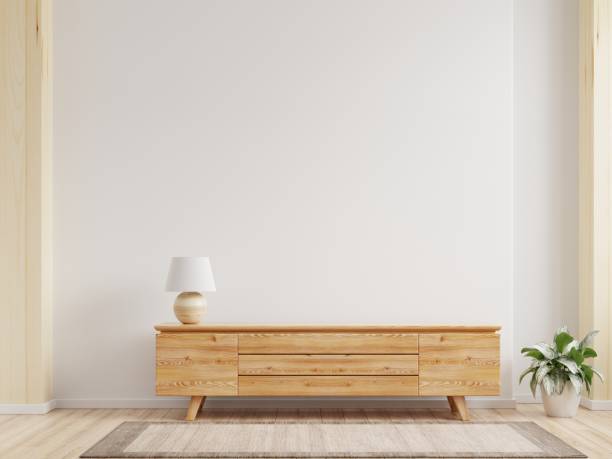 istock Cabinet TV,Shelf in modern empty room,minimal design. 1301310606