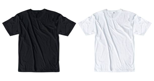 istock black and white t shirt template, mockup 1301312956