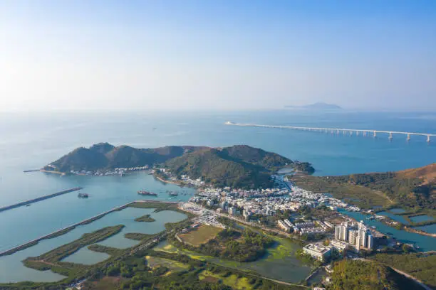 Photo of Amazing aerial view of the famous travel destination, Tai O, Lantau Island, Hong Kong