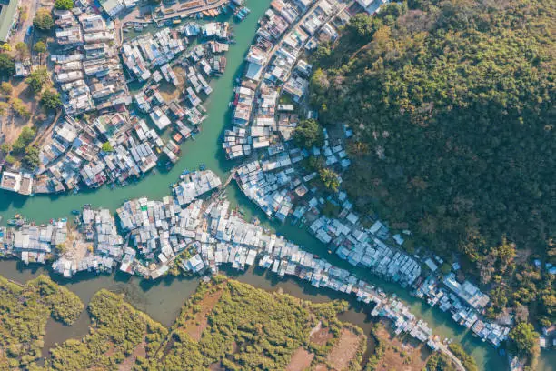 Photo of Amazing aerial view of the famous travel destination, Tai O, Lantau Island, Hong Kong