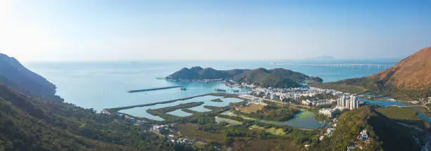 Photo of Amazing panorama aerial view of the famous travel destination, Tai O, Lantau Island, Hong Kong