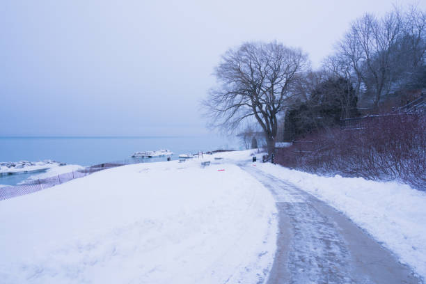 This is Lake Michigan after snow .