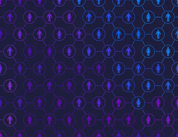 Vector illustration of People Social Media Connections Network Background