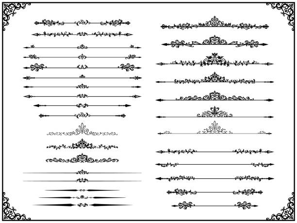 kolekcja europejskich klasycznych i dekoracyjnych przegródek - intercalated disc illustrations stock illustrations