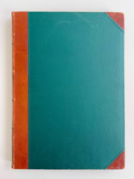 istock Old book 19th century front page, green brown 1301330340