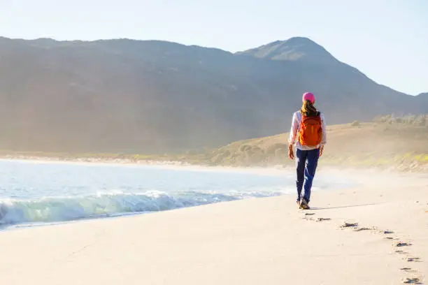 Wineglass Bay is a beautiful beach that can only be reached by a hike in Freycinet National Pak.