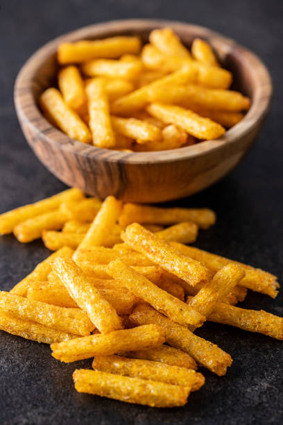 istock French fries. Salted snack. Potato chips. 1301335357