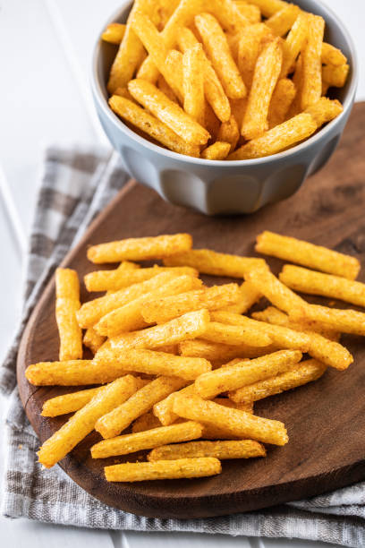 istock French fries. Salted snack. Potato chips. 1301335364