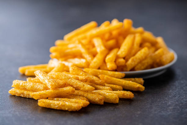 istock French fries. Salted snack. Potato chips. 1301335368