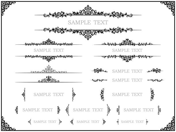 ilustrações, clipart, desenhos animados e ícones de estilo clássico europeu decoração e conjunto de design de molduras - intercalated disc illustrations