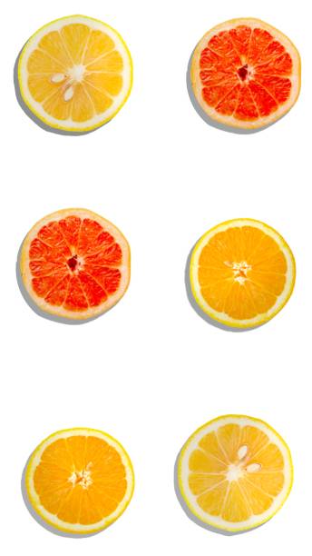 istock 6 Fresh orange slices are arranged 1301341718