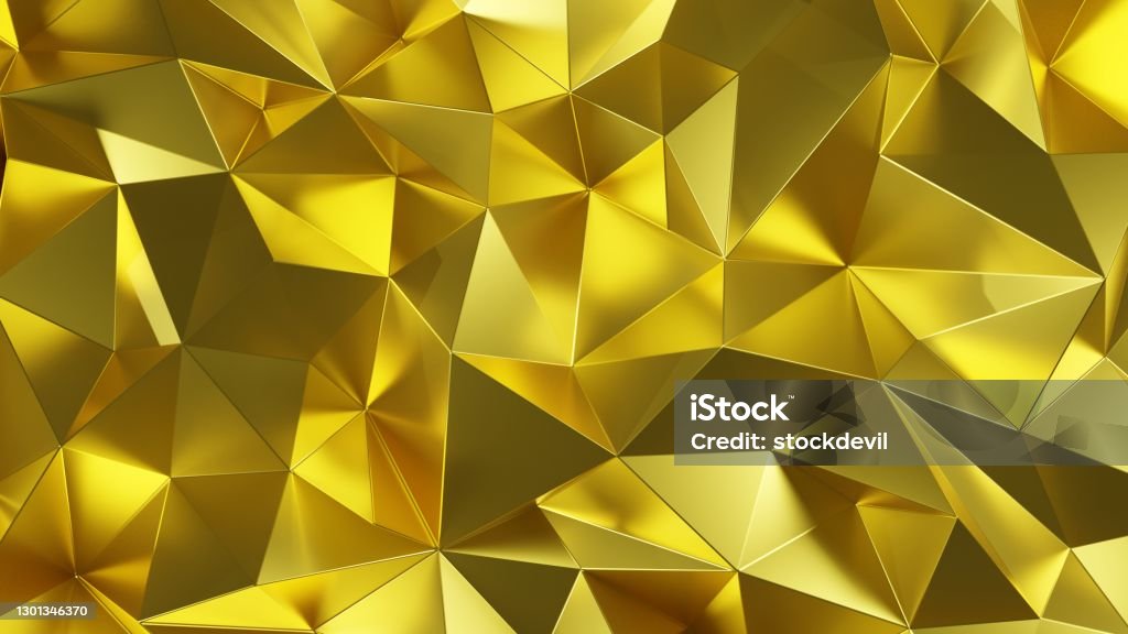 Poly Gold Color Abstract Luxury Gold Color Low Poly Triangle Background Texture 3d ...