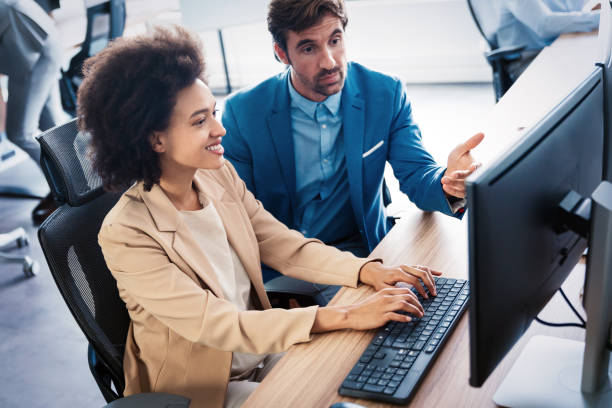 istock Group of business people working together, brainstorming in office 1301352183