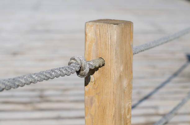 A knot on a rope above the river