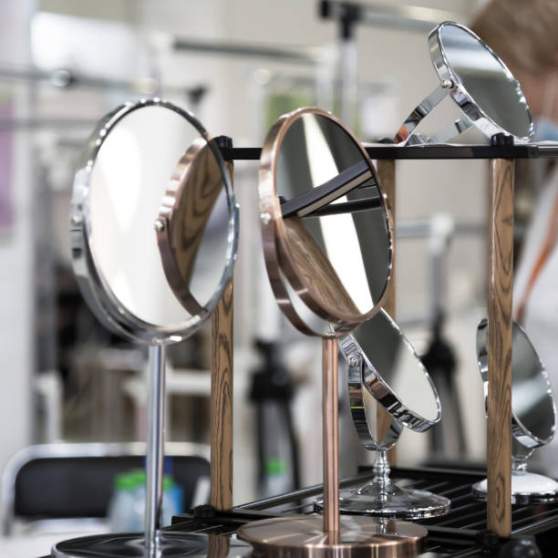istock Many cosmetic mirrors without close-up reflection, personal care accessories 1301362114