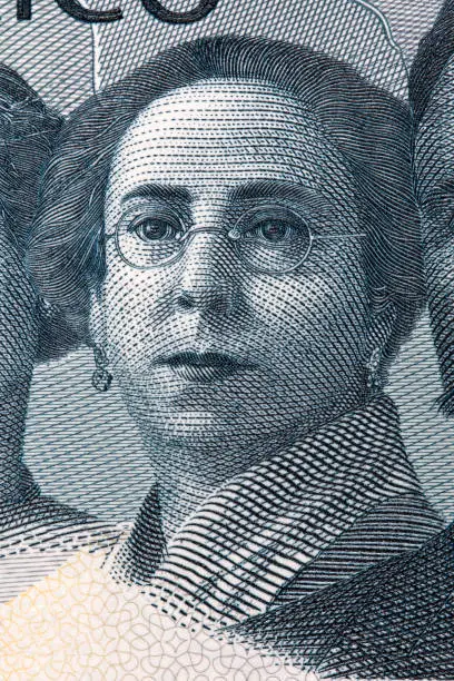 Photo of Hermila Galindo a portrait from Mexican money