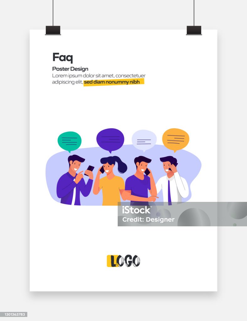 Poster Faq Example Faq Concept Flat Design For Posters Covers And Banners Modern Flat ...