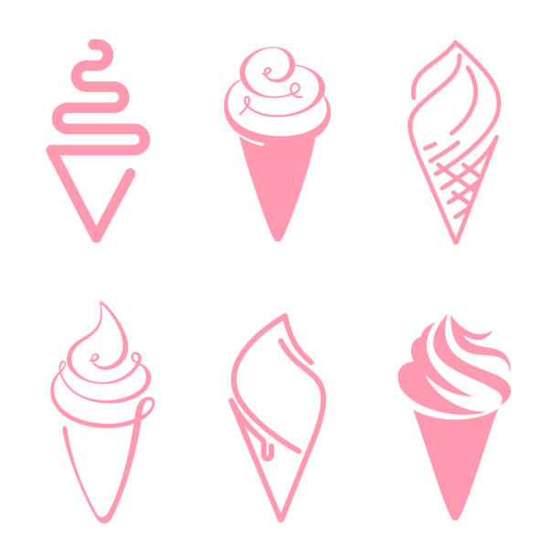 ilustrações de stock, clip art, desenhos animados e ícones de vector design template. ice cream icon set. - cone