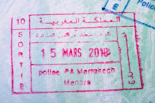 Passport stamp from Morocco - Marrakesh