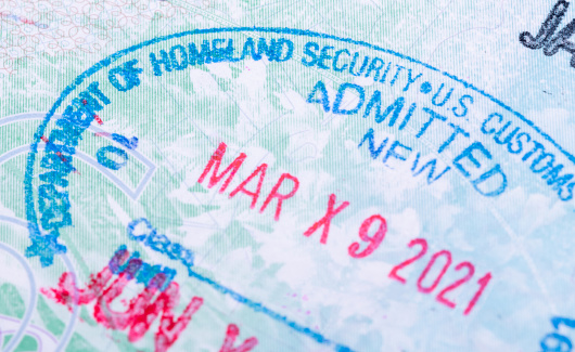 Passport stamp from USA - Dept of Homeland Security