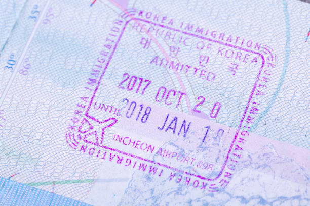 istock Passport stamp from Korea - Incheon Airport 1301368281