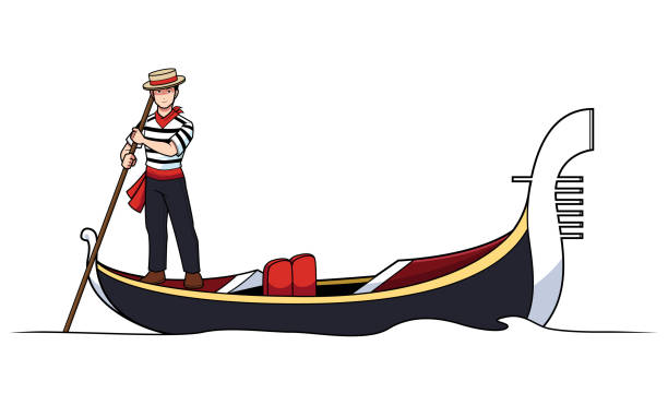 illustrations, cliparts, dessins animés et icônes de gondolier sur blanc - gondolier