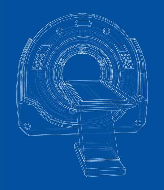 Open Rmi Machien Drawing Mri Machine Drawing Vectoriels et illustrations libres de droits - iStock