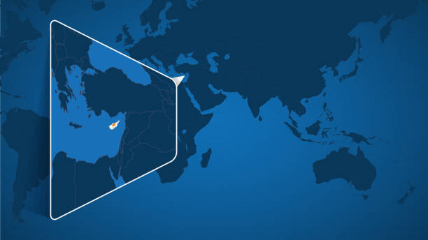 Location Of Cyprus On The World Map With Enlarged Map Of Cyprus With Location Of Cyprus On The World Map With Enlarged Map Of Cyprus With Flag 