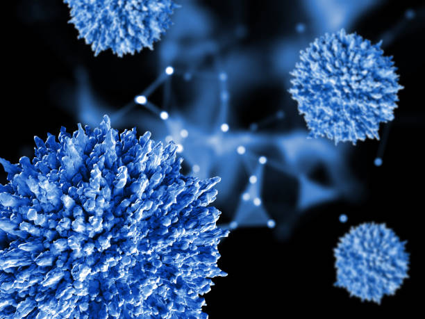 istock 3D abstract medical background with virus cells 1301374132