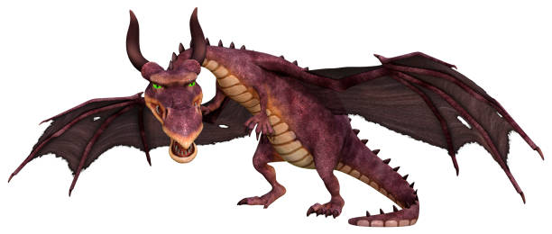 istock 3D illustration fantasy dragon on white 1301376252
