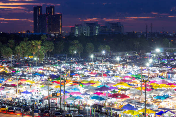 istock View from above of night market 1301378232