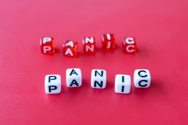 istock on a red background with cubes on which panic is written 1301378992