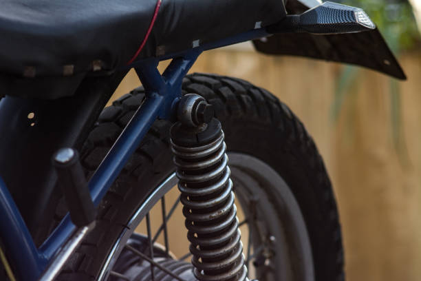 istock Rear wheel of old retro motorcycle 1301381104