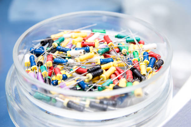 istock Dental tools in the glass round box 1301381758