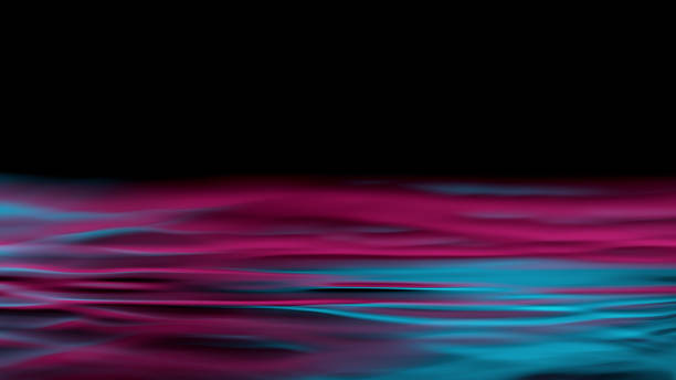 istock Rippling water surface in neon blue-pink colors 1301382478