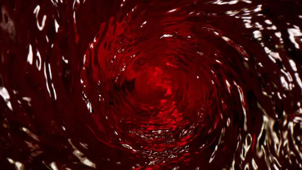 Abstract whirl shape of red wine, mixing liquid concept.