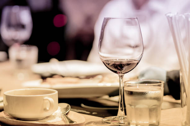 istock Glass on the dining table in the banquet 1301382766
