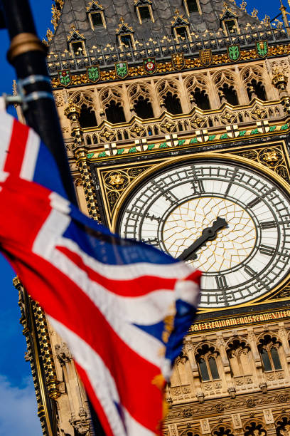 istock Union Jack in front of Big Ben 1301385036