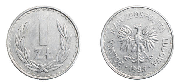 istock one Polish zloty coin on a white isolated background 1301386845