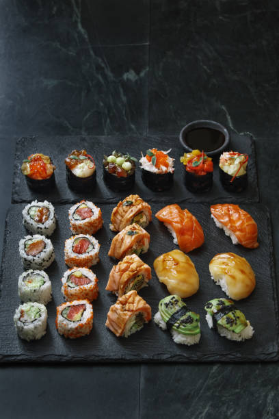 istock Sushi and Sushi Roll Set. Gunkan Set. 1301389676