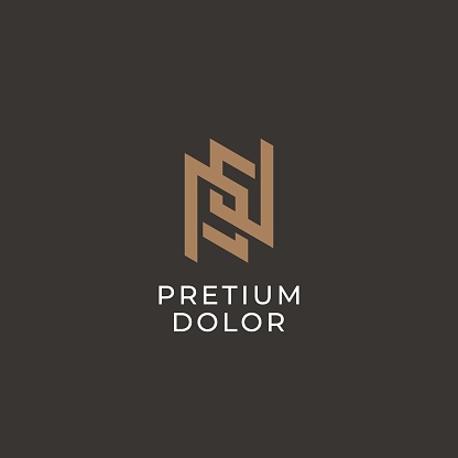 PD or DP. Monogram of Two letters P&D or D&P. Luxury, simple, minimal and elegant PD, DP logotype design. Vector illustration template.