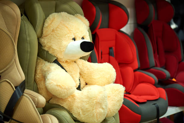 istock A stuffed bear in a baby car seat in a store. 1301392690