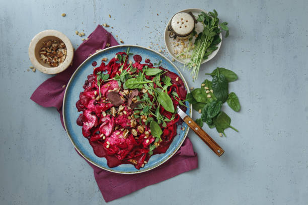istock Leftover Turkey Pasta with Creamy Beet Sauce 1301392815