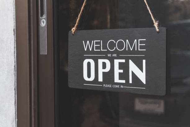 istock Text on vintage black sign 